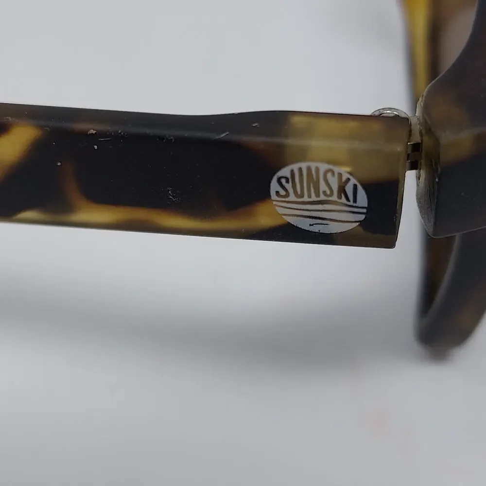 Sunski Sunglasses Taravals Sun Tv Tam Polarized Mottled Square Brown Frame Lens